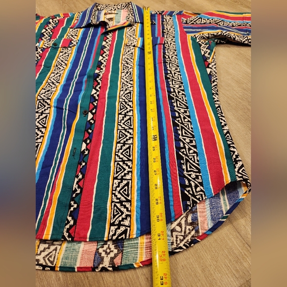 Vintage Ruddock Bros Western Shirt Brush Popper Cowboy Aztec Mens Size Large USA - Picture 9 of 10